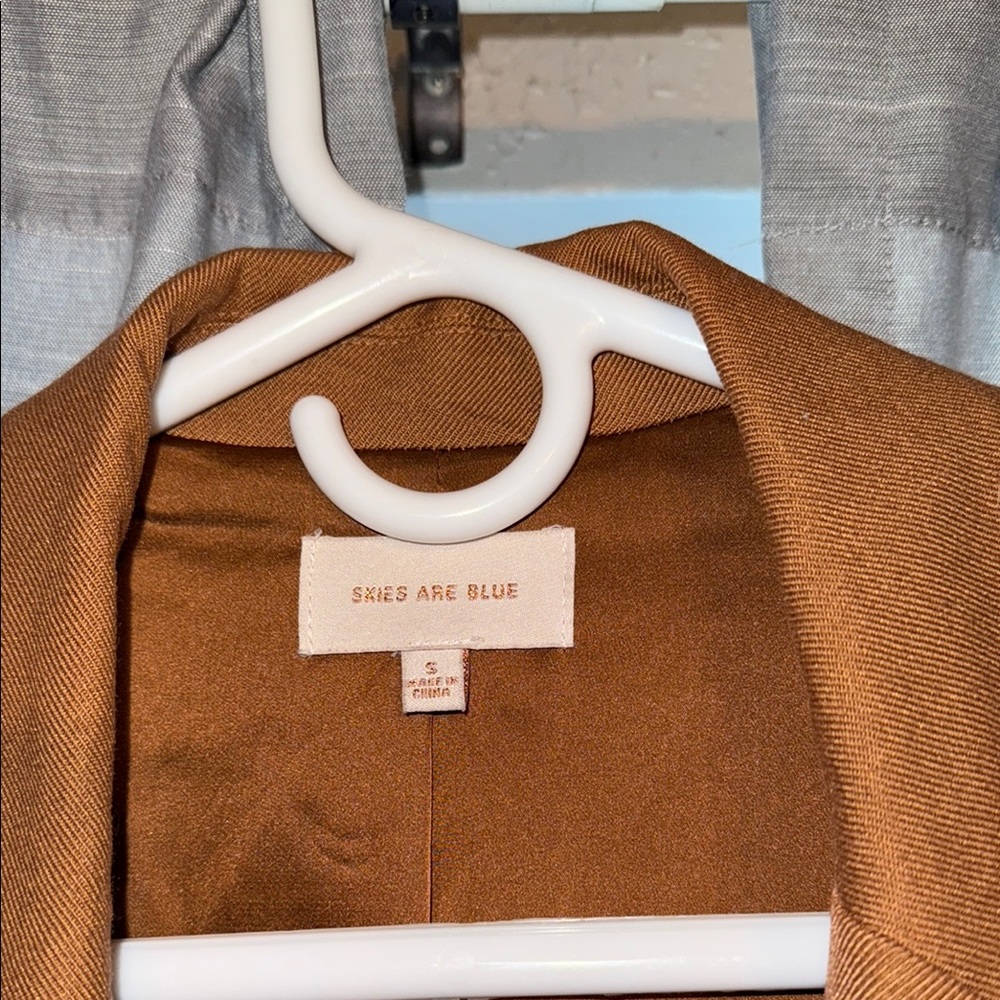 Skies Are Blue Brown Tailored Blazer with Notched Lapel - Picture 3 of 9